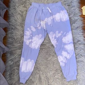 Vintage Havana purple and white tie dyed joggers